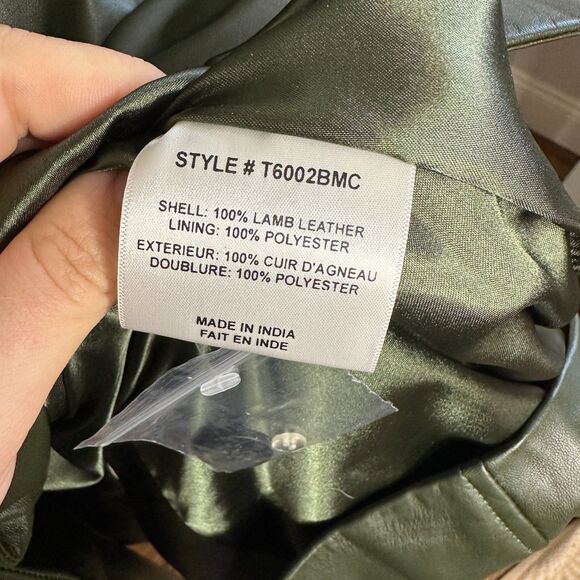 Olive Green Leather Trench Coat Badgley Mischka Women's Size XS NWT $499 - Picture 5 of 7